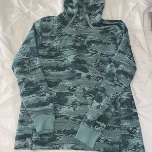 GYMSHARK mens green patterned hoodie